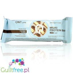 QNT Milkii Protein Bar Coconut Flakes - 28% protein bar with coconut chips