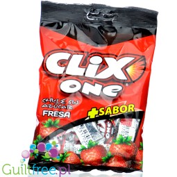 Clix One Chicle sin Azucar, Fresa - sugar-free chewing gum, Strawberry flavor, 20pcs