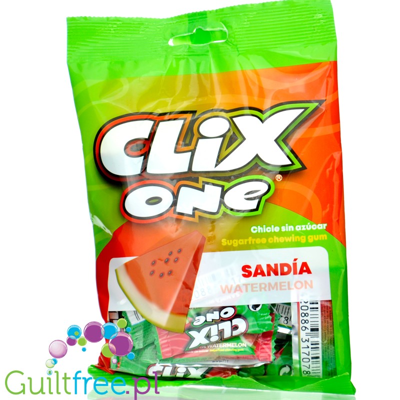 Clix One Chicle sin Azucar, Sandia - guma do żucia bez cukru, smak Arbuz, 20szt