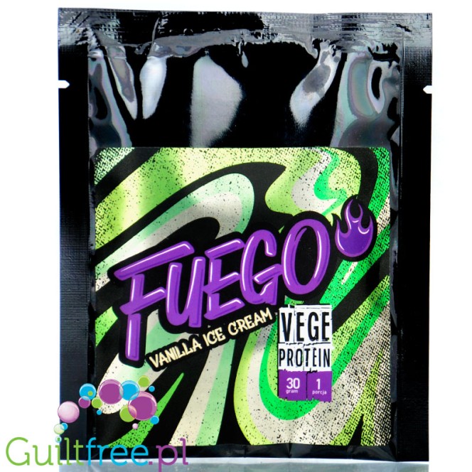 Fuego Vege Protein Vanilla Ice Cream 30g - vegan pea, yeast and rice protein with vanilla ice cream flavor