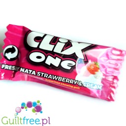 Clix One Fresa y Nata - guma do żucia bez cukru o smaku Truskawki ze Śmietanką