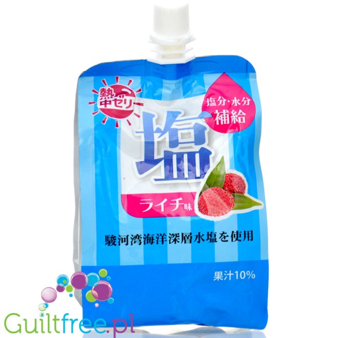 Seiu Nettyu Jelly Lychee - japońska galaretka konjac do picia 43kcal z solą Suruga Bay