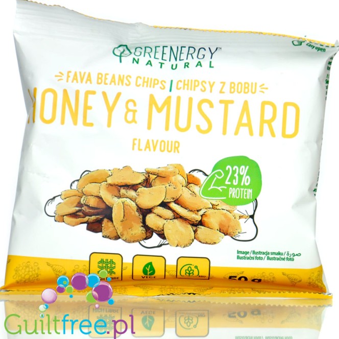 Greenergy Fava Beans Honey&Mustard crunchies, 17g of fiber & 23g of protein