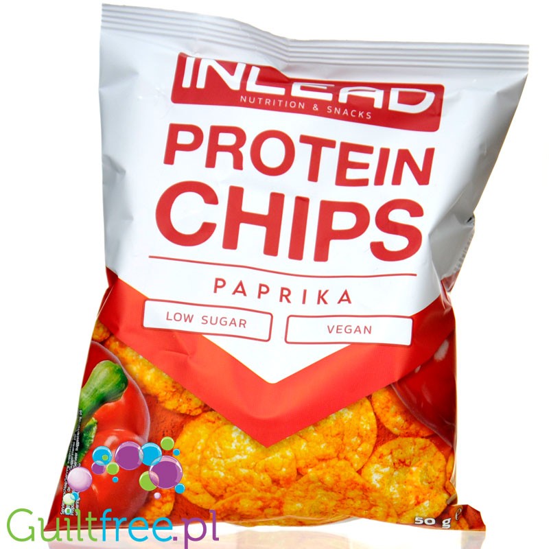 Inlead Protein Chips Paprika - wegańskie paprykowe chipsy proteinowe 35% białka