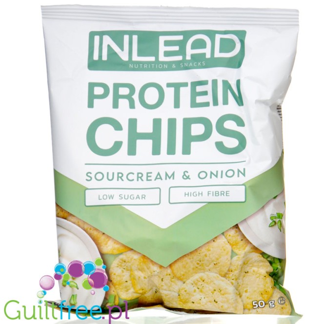 Inlead Protein Chips Sour Cream & Onion - proteinowe chipsy błonnikowe, Śmietanka & Cebulka