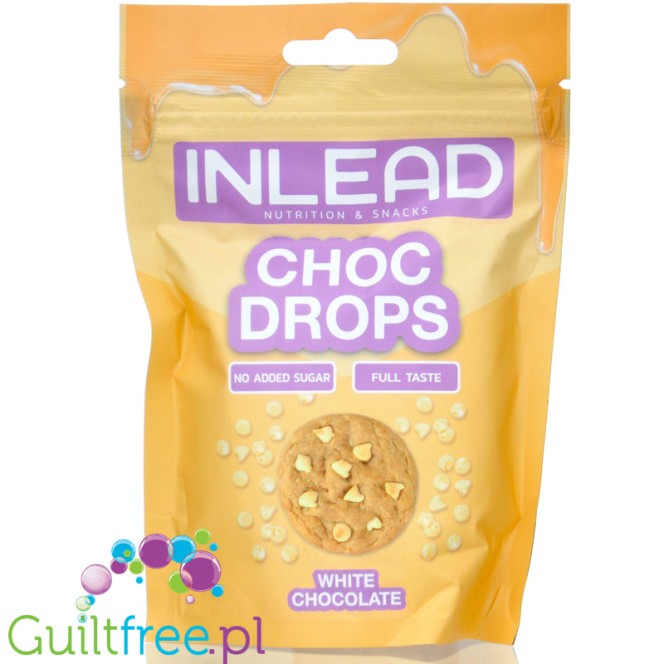 Inlead Choc Drops White Chocolate - kropelki białej czekolady bez cukru