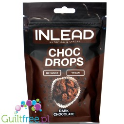 Inlead Choc Drops Dark Chocolate - deserowe kropelki ciemnej czekolady bez cukru 51% kakao