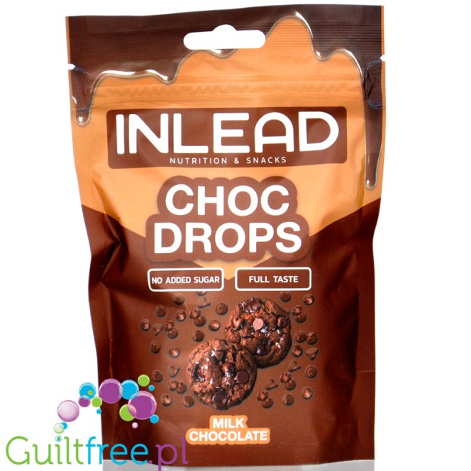 Inlead Choc Drops Milk Chocolate - kropelki mlecznej czekolady bez cukru