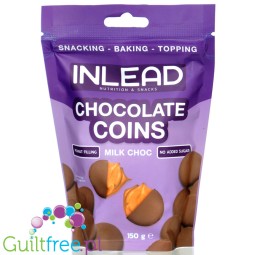 Inlead Chocolate Coins Milk Chocolate drops with sugar-free peanut butter filling