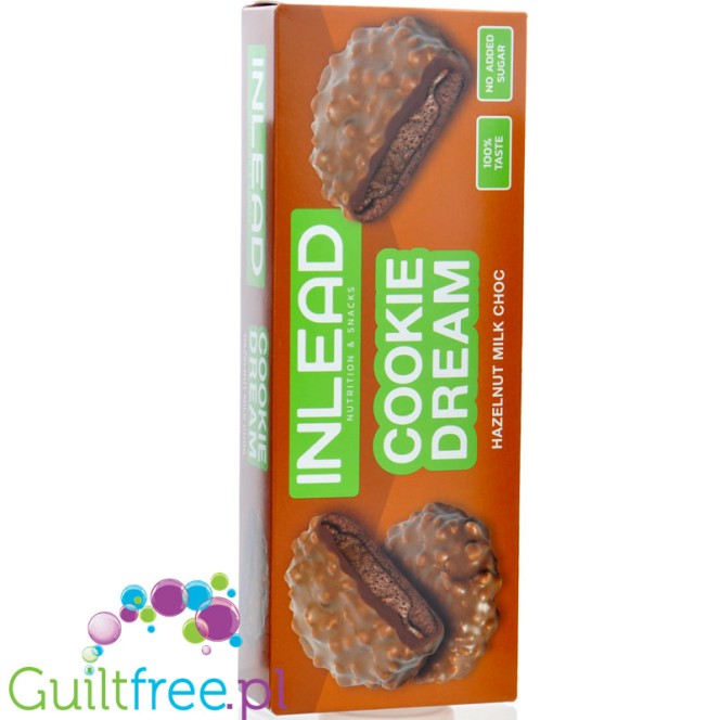 Inlead Cookie Dream Hazelnut Milk Choc - cookies with hazelnuts and chocolate, no sugar added