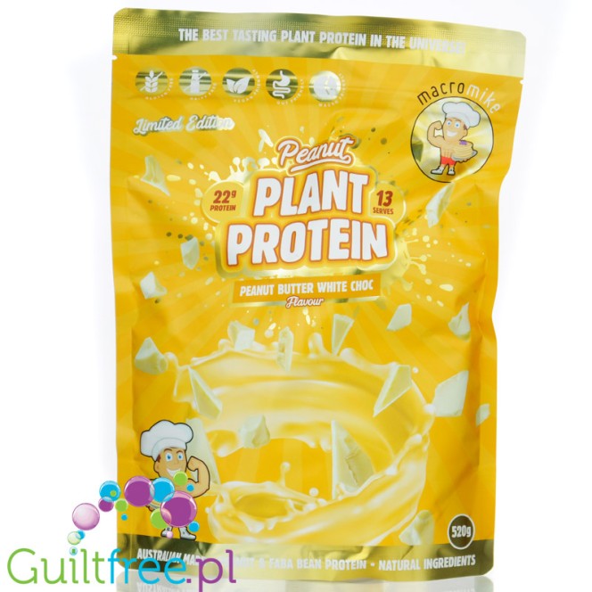 Macro Mike Peanut Plant Protein, Peanut Butter White Choc - wegańska turbo kremowa odżywka