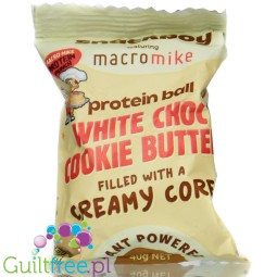 Macro Mike X Snackboy White Choc Cookie Butter Protein Ball - vegan protein ball, fit snack