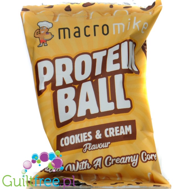 Macro Mike Protein Ball Cookies & Cream - wegańska kula białkowa, Biała Czekolada & Nerkowce