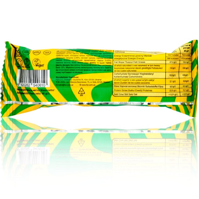 FIZI Special Lemon Mood - Wegański Keto Baton proteinowy o smaku cytrynowym