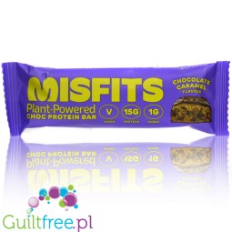 MisFits Plant Chocolate Caramel - wegański baton proteinowy ze stewią i ksylitolem