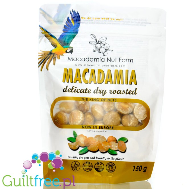 Macadamia Nut Farm, Macadamia Dry Roasted - delikatnie prażone na sucho orzechy makadamia bez soli i cukru