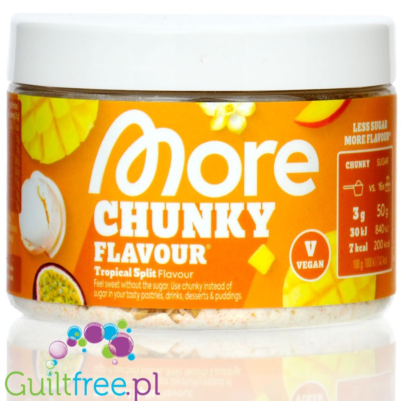 More Nutrition Chunky Flavor Tropical Split 150g - Vanilla, Mango & Passion Fruit Flavor Powder.