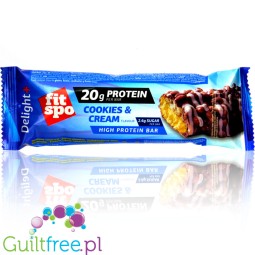 FitSpo Protein Bar Cookies & Cream - sugar free protein bar, 20g protein, Cookies with Cream