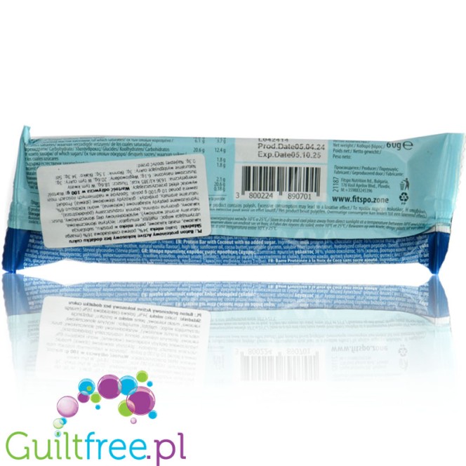 FitSpo Protein Bar Coconut - sugar free protein bar, 20g protein, Coconut & Chocolate