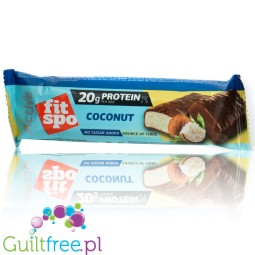 FitSpo Protein Bar Coconut - baton białkowy bez cukru, 20g białka, Kokos & Czekolada