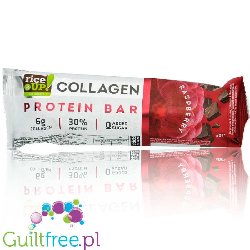 RiceUp Collagen Protein Bar Raspberry - Protein bar with collagen, Raspberry & Dark Chocolate