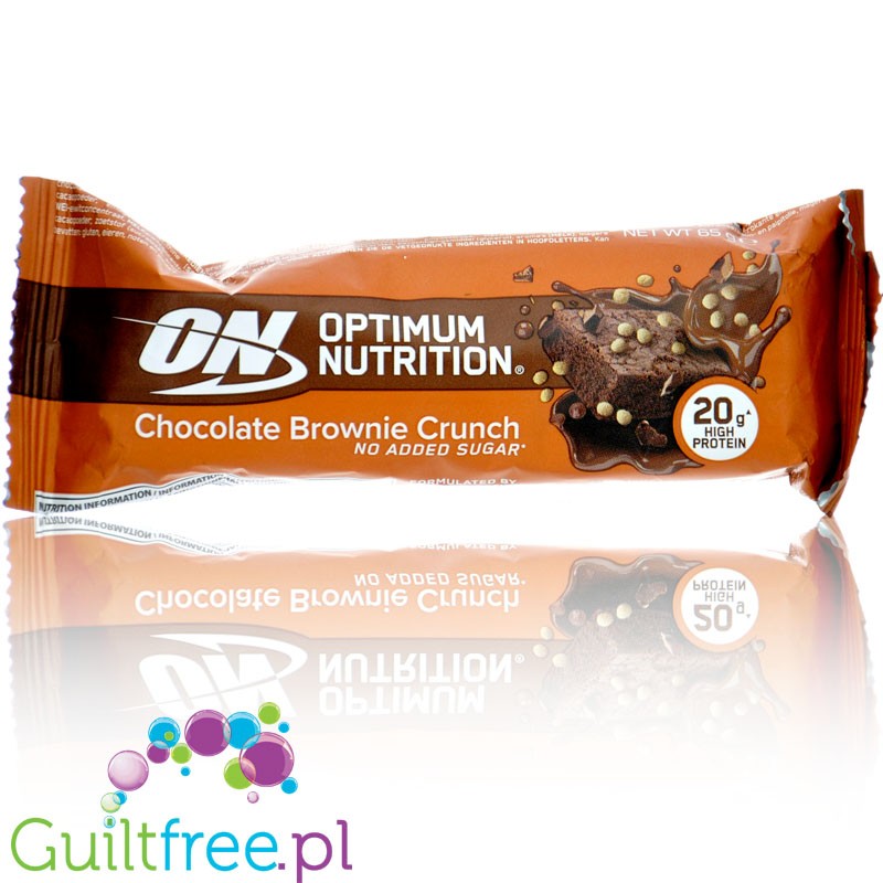 Optimum Nutrition Chocolate Brownie Crunch - sugar-free protein bar 20g protein & 213kcal, Chocolate Brownie Crunch flavor