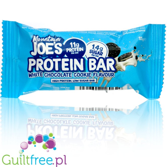 Mountain Joe's Protein Bar White Choc Cookie - protein bar in white chocolate 130kcal & 11g protein, Cream Pie