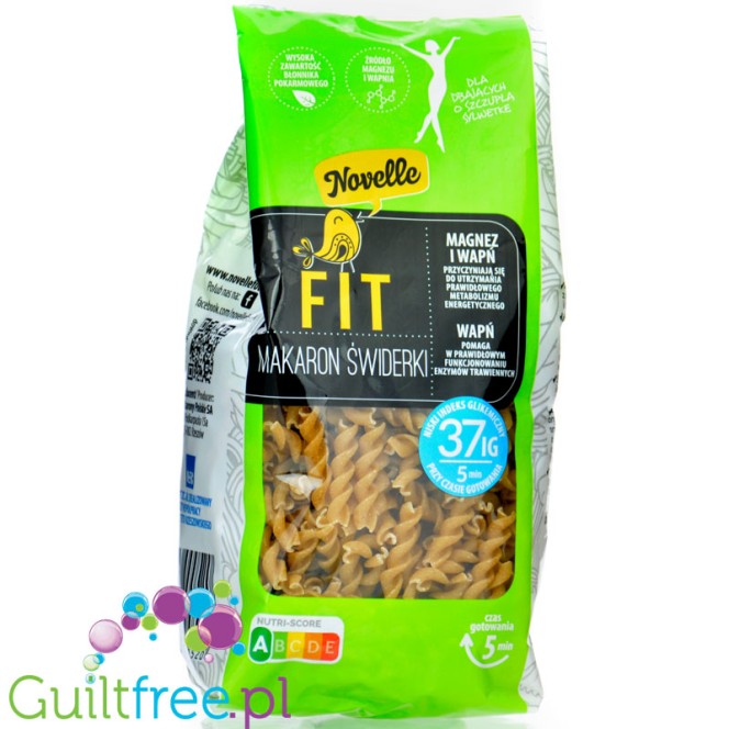 Novelle wholemeal semolina pasta fit swirls IG37 - low glycemic index pasta with fiber, magnesium and calcium