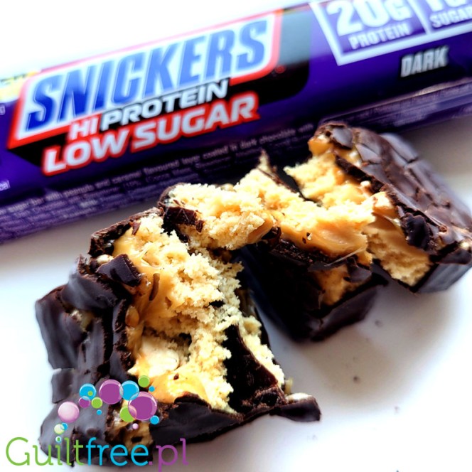 Snickers Hi-Protein Low Sugar, Dark - 20g protein bar, Dark Chocolate, Caramel & Peanut Butter