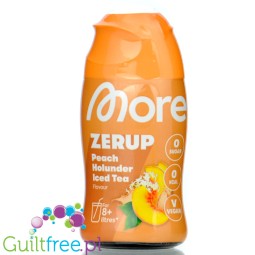 More Nutrition Zerup Peach & Elderberry Ice Tea - skoncentrowany syrop do wody bez cukru i kalorii, Mrożona Herbata Brzoskwinia