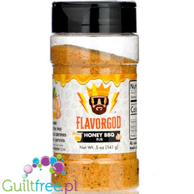 Flavor God Honey BBQ Rub - bezcukrowa naturalna posypka do panierowania mięs i przyprawa do gotowych potraw