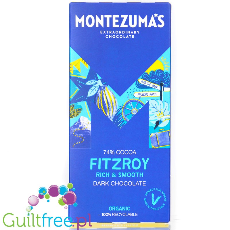 Montezuma's Fitzroy Rich & Smooth Dark Chocolate 74% (CHEAT MEAL) exclusive dark chocolate 74% cacao