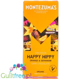 Montezuma's Happy Hippy Orange & Geranium 74% Chocolate (CHEAT MEAL) dark chocolate with orange and geranium