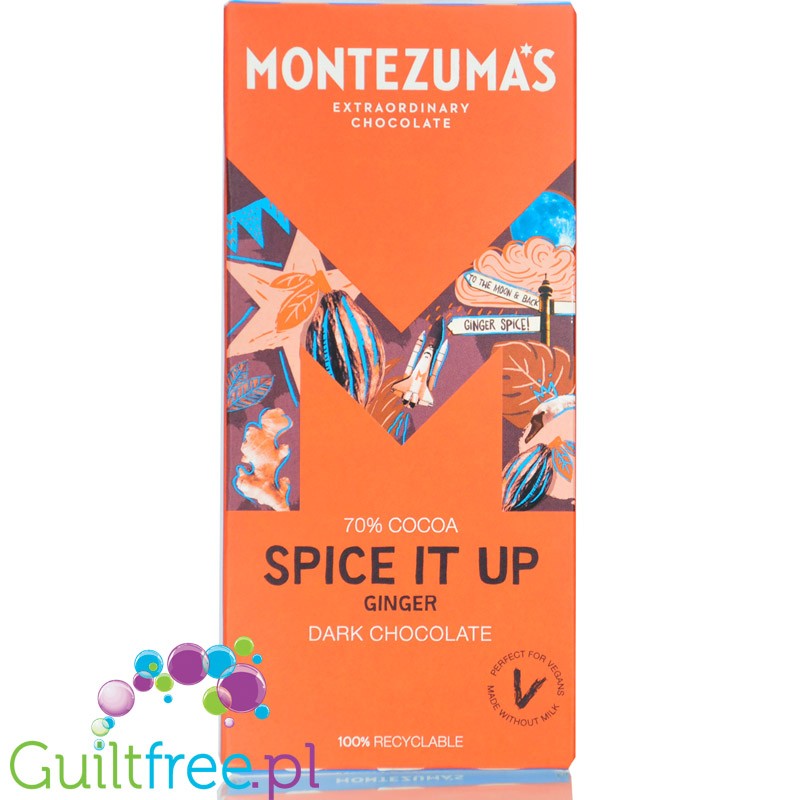 Montezuma's Spice It Up Ginger 70% Dark Chocolate (CHEAT MEAL) dark chocolate with ginger