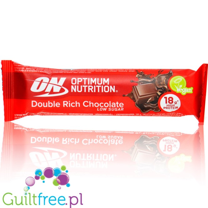 Optimum Nutrition Plant Bar Double Rich Chocolate - wegański baton białkowy 0,5g cukru