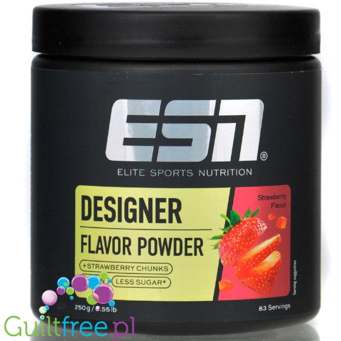 ESN Designer Flavor Powder Strawberry 250g - wegański aromat w proszku, Truskawkowy