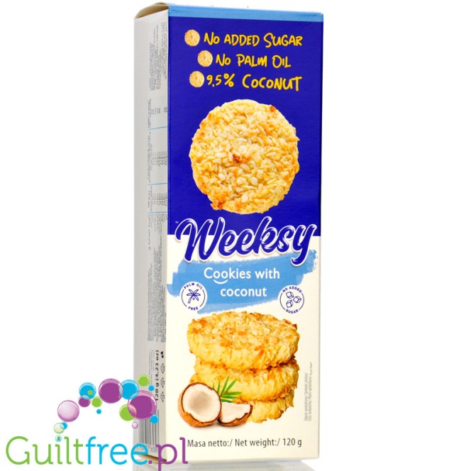 Weeksy Coconut Cookies - kruche ciasteczka z kokosem bez dodatku cukru i oleju palmowego