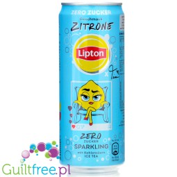 Lipton Sparkling Zero Zitrone - carbonated Ice Tea without Sugar with lemon flavor