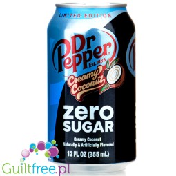 Dr Pepper Creamy Coconut Zero Sugar - kokosowo-waniliowy napój zero kalorii, import USA