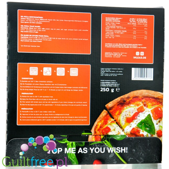 Inlead Pizza Base 2PACK - gotowy spód do pizzy proteinowej 23g białka, bez zagniatania, 2 sztuki