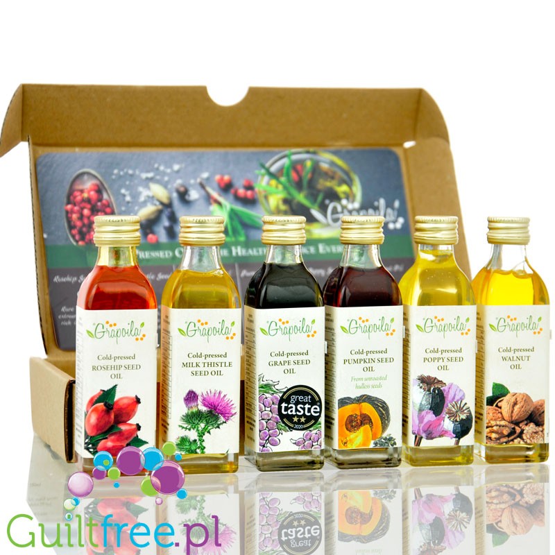 Grapoila Cold-Pressed Oil Selection Box - zestaw prezentowy unikatowych olejów tłoczonych na zimno