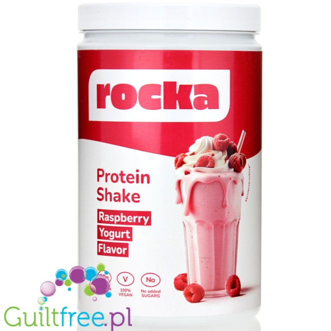 Rocka Nutrition Protein Shake Raspberry Yogurt 1kg - wegańska odżywka białkowa 5 źródeł białka