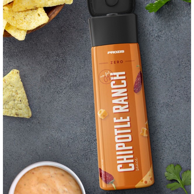 Prozis Sauce Zero, Chipotle Ranch - spicy creamy sauce with no sugar and no fat with cheese and peppers