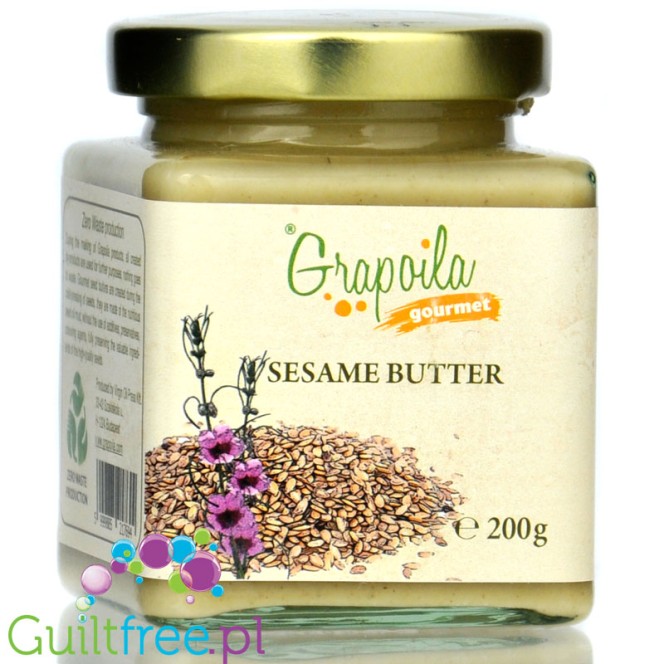 Grapoila Sesame Butter - raw cold-pressed tahini light sesame pulp 100%.