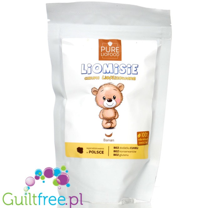 Pure Liofood Liomisie Banana - freeze-dried banana crisps in the shape of teddy bears - 100% fruit