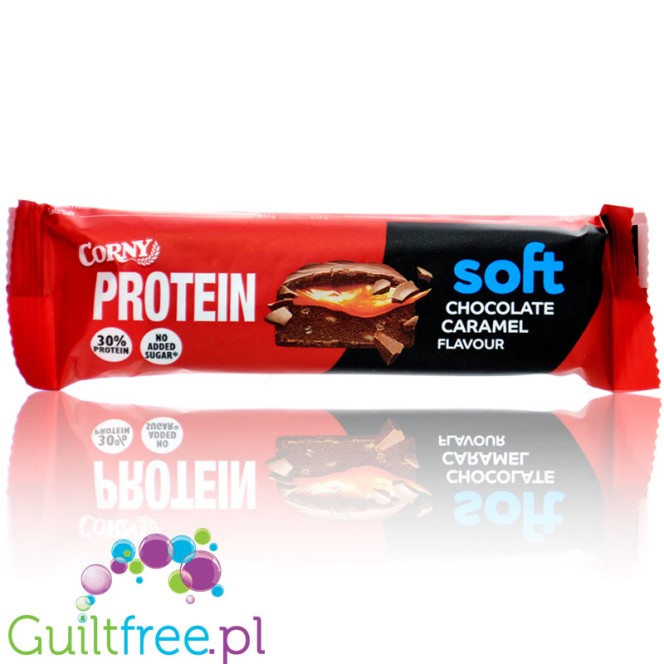 Corny Protein Soft Bar Chocolate Caramel - baton białkowy bez dodatku cukru 163kcal & 13g białka