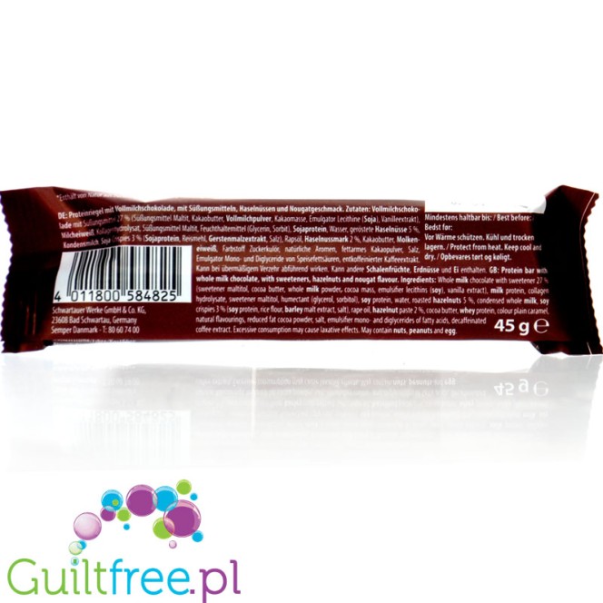 Corny Protein Soft Bar Hazelnut Nougat - soft protein bar with no added sugar 177kcal