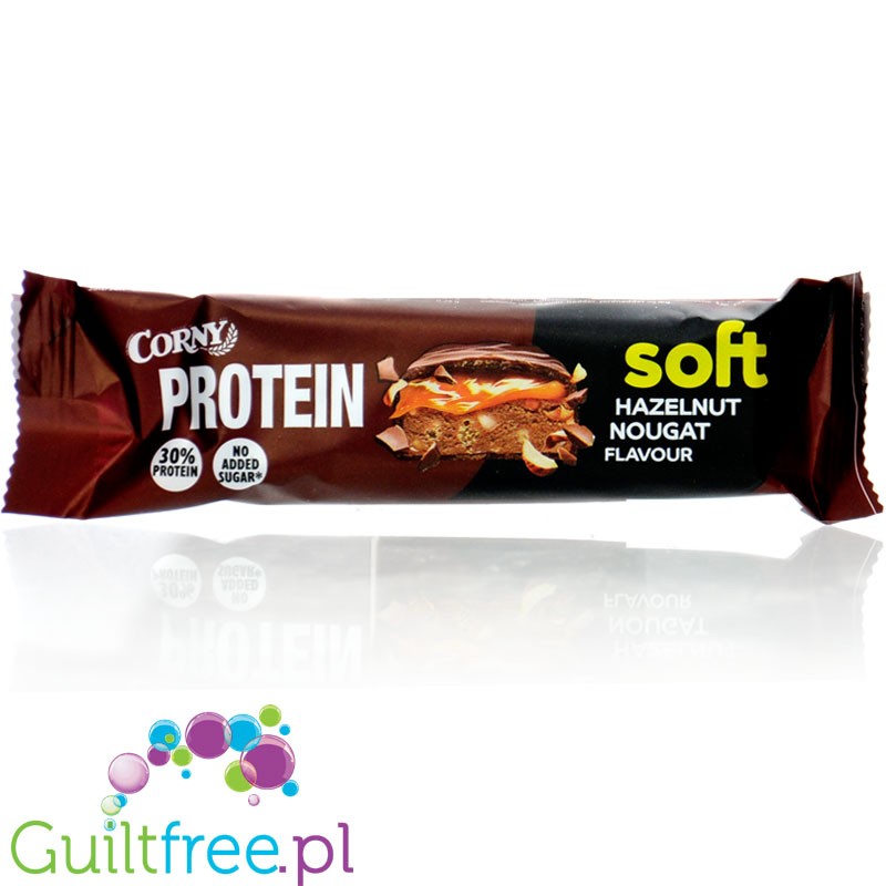 Corny Protein Soft Bar Hazelnut Nougat - miękki baton białkowy bez dodatku cukru 177kcal