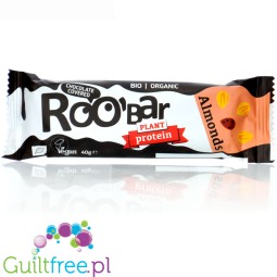 RooBar Almond Plant Protein 40g - vegan protein bar with almonds in dark chocolate coating