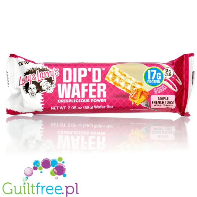 Lenny & Larry's Dip'd Wafer Maple French Toast - prebiotic protein bar 17g of protein